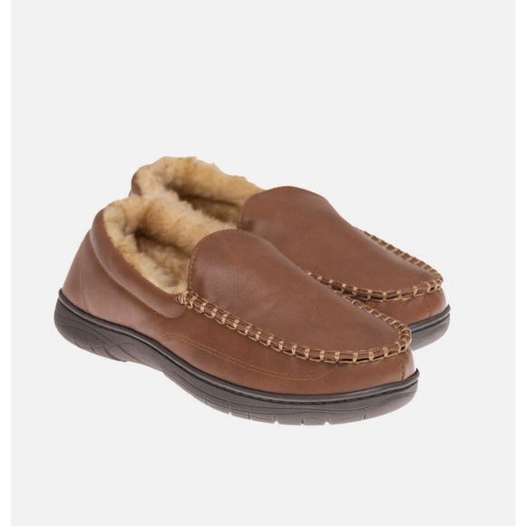 HAGGAR Men Smooth Venitian Slippers Tan Size M - Picture 2 of 5